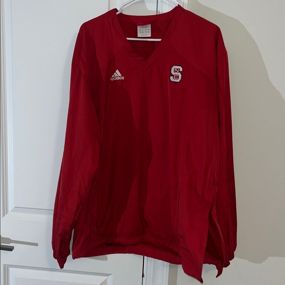 Adidas NC state Wolfpack Red Pullover football basketball Mesh Lined golf jacket
